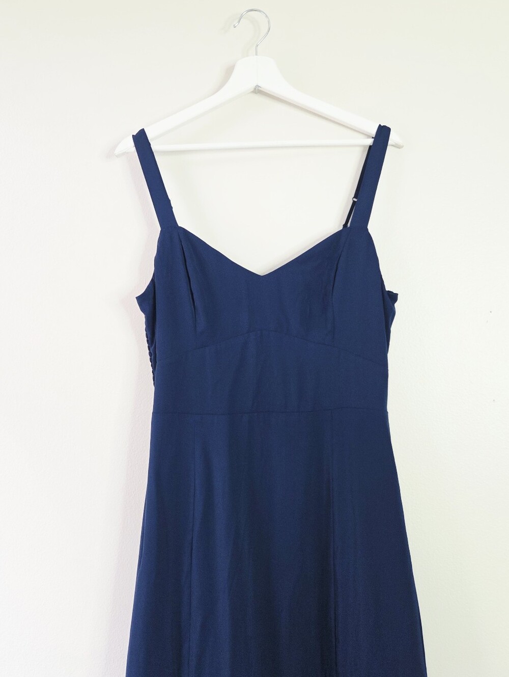Abercrombie & Fitch Ruffled Tiered Maxi Dress Navy Medium Tall MT - Picture 5 of 8